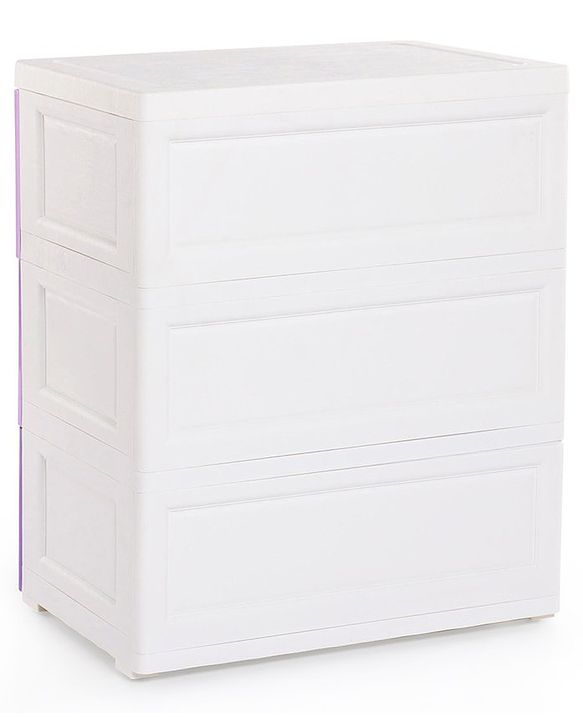 Babyhug 4 Compartment Storage Chest of Drawers - White Purple
