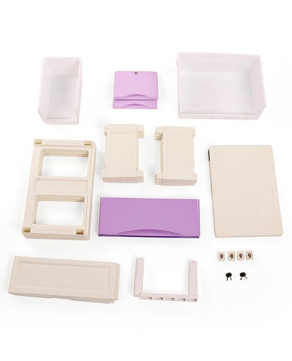 Babyhug 4 Compartment Storage Chest of Drawers - White Purple