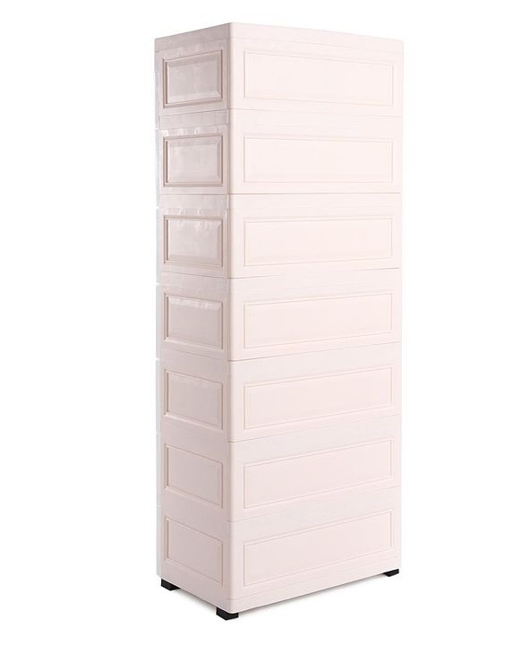 Babyhug 7 Layers High Density Plastic Storage Cabinet Baby Lion Print - White & Cream