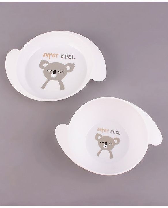 Babyhug 5 Piece Feeding set Bear Print- White