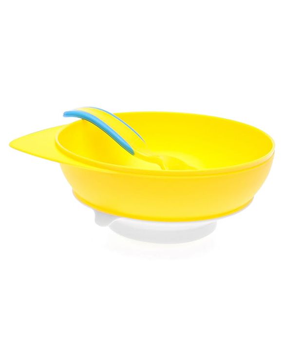 Babyhug Suction Bowl with Spoon - Yellow Blue