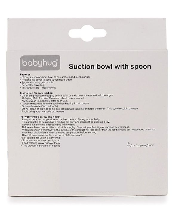 Babyhug Suction Bowl with Spoon - Yellow Blue