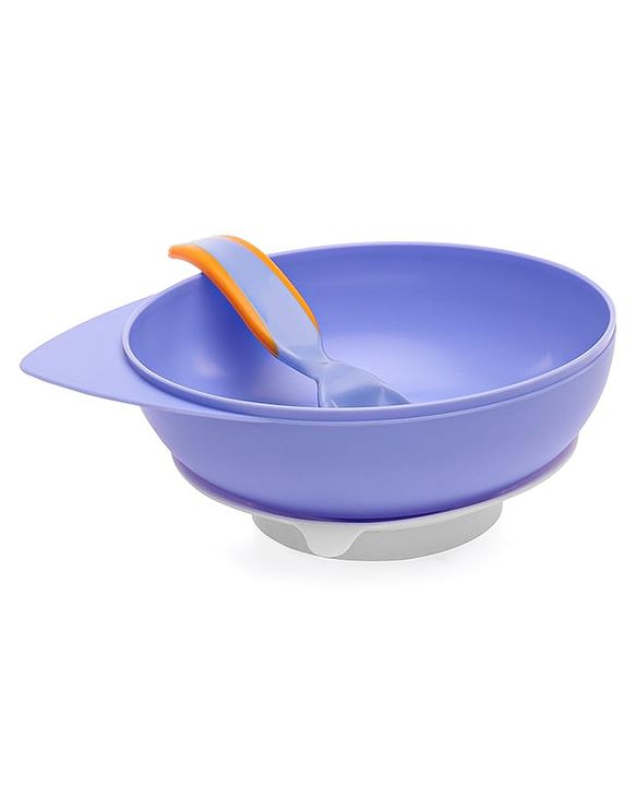 Babyhug Suction Bowl with Spoon - Purple Orange