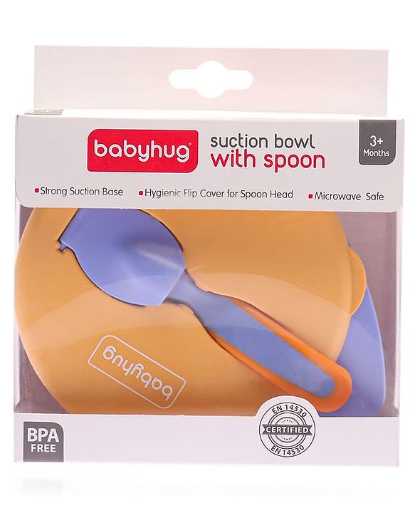 Babyhug Suction Bowl with Spoon - Purple Orange