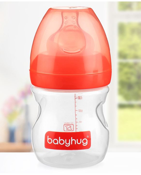 Babyhug Wide Neck Sterilizable Feeding Bottle Red - 160 ml