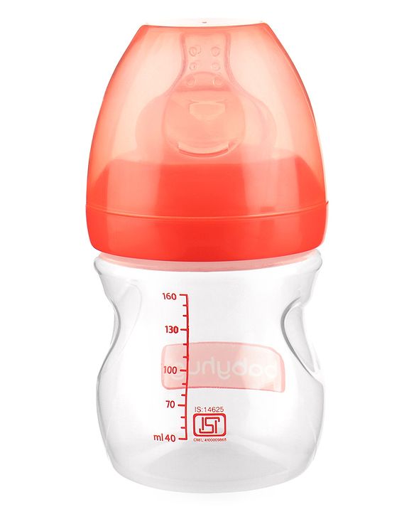 Babyhug Wide Neck Sterilizable Feeding Bottle Red - 160 ml