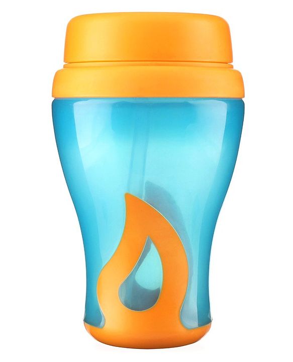 Babyhug Slide Straw Sipper - Orange Blue