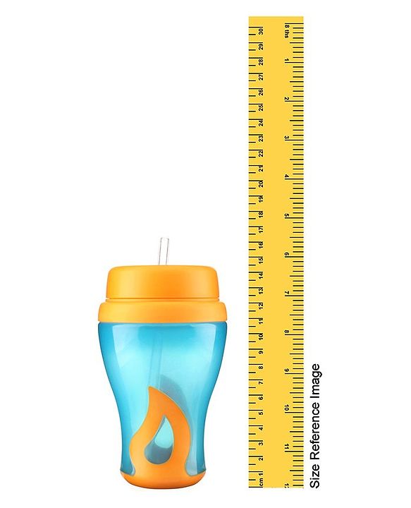 Babyhug Slide Straw Sipper - Orange Blue