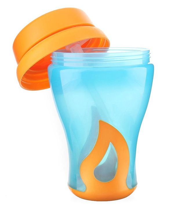 Babyhug Slide Straw Sipper - Orange Blue