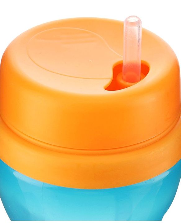 Babyhug Slide Straw Sipper - Orange Blue