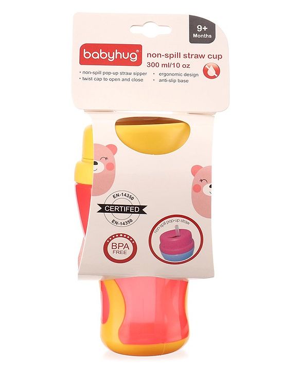 Babyhug Slide straw Sipper - Yellow Red
