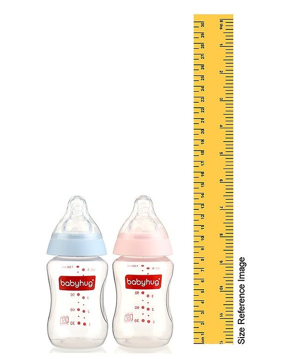 Babyhug Standard Neck Polypopylene Sterilizable Feeding Bottle Pack of 2 - 150 ml Each