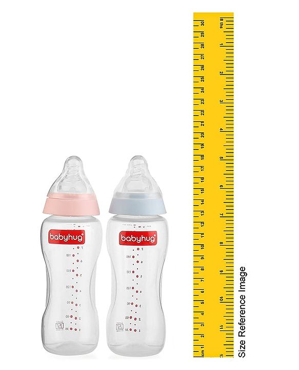 Babyhug Standard Neck Polypopylene Sterilizable Feeding Bottle Pack of 2 - 270 ml Each