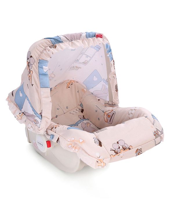 Babyhug Spring 5 in 1 Carry Cot Cum Rocker With Mosquito Net - Cream