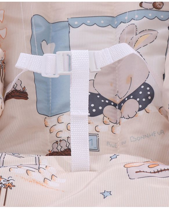 Babyhug Spring 5 in 1 Carry Cot Cum Rocker With Mosquito Net - Cream