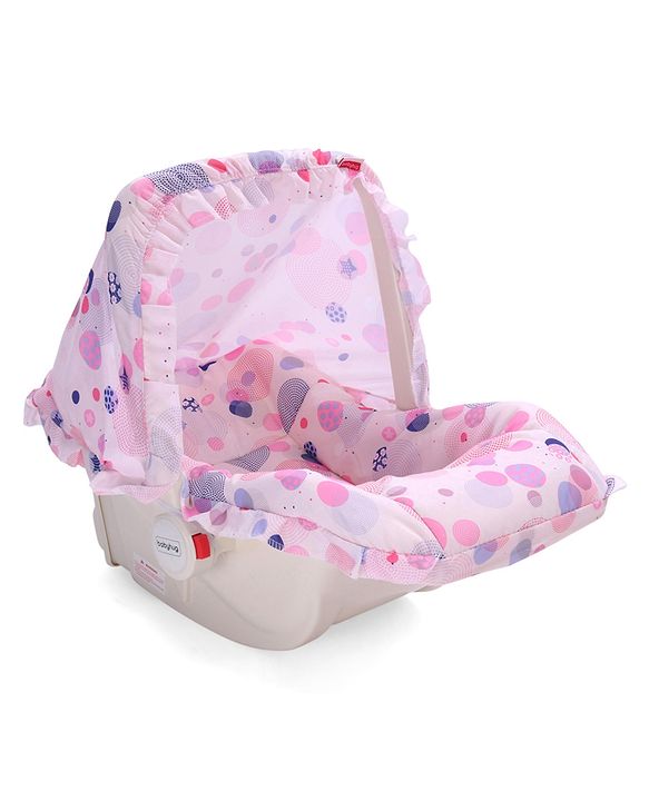 Babyhug Spring 5 in 1 Carry Cot Cum Rocker With Mosquito Net - Pink