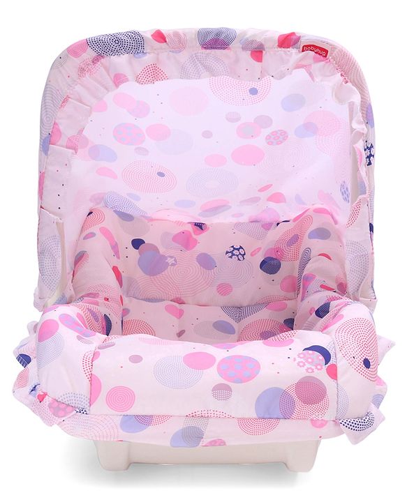 Babyhug Spring 5 in 1 Carry Cot Cum Rocker With Mosquito Net - Pink