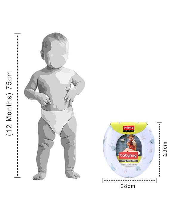 Babyhug Potty Seat Rabbit Print - White