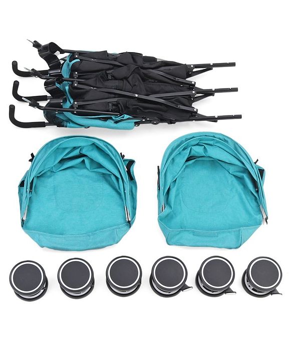 Babyhug Deuce Twin Stroller - Green