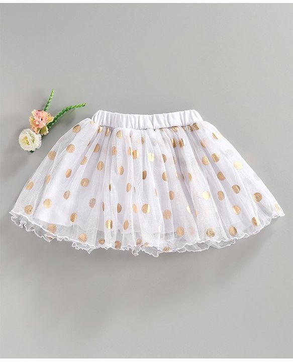 Babyhug Skirt Polka Dot Print - White