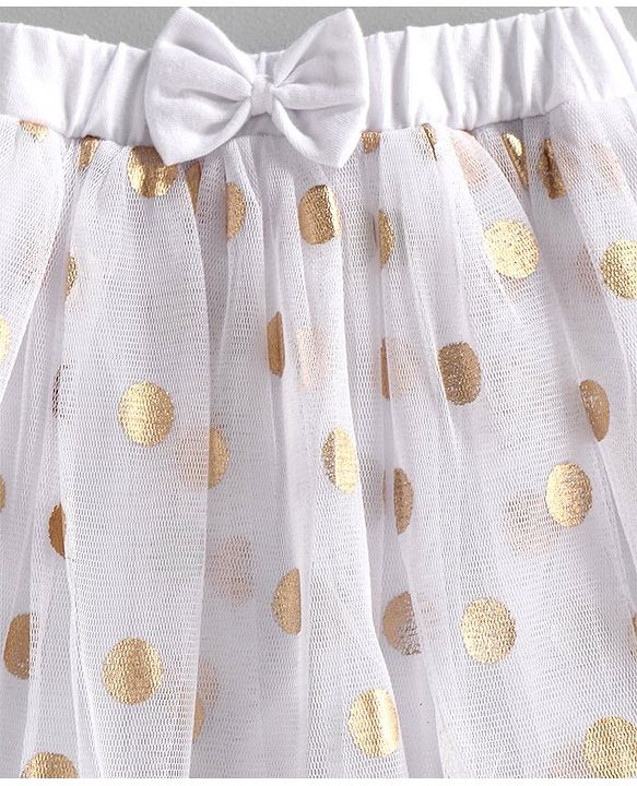 Babyhug Skirt Polka Dot Print - White