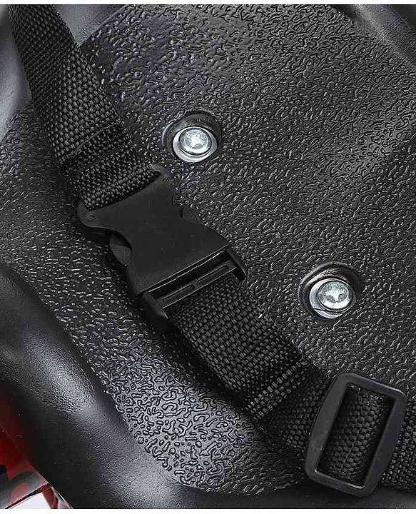 Babyhug Cruise Plug & Play Trike with Mild Steel Frame & Parental Handle Front & Rear Storage Basket with 3 Rubber Wheels with Foldable Foot Rest & Bell  - Red