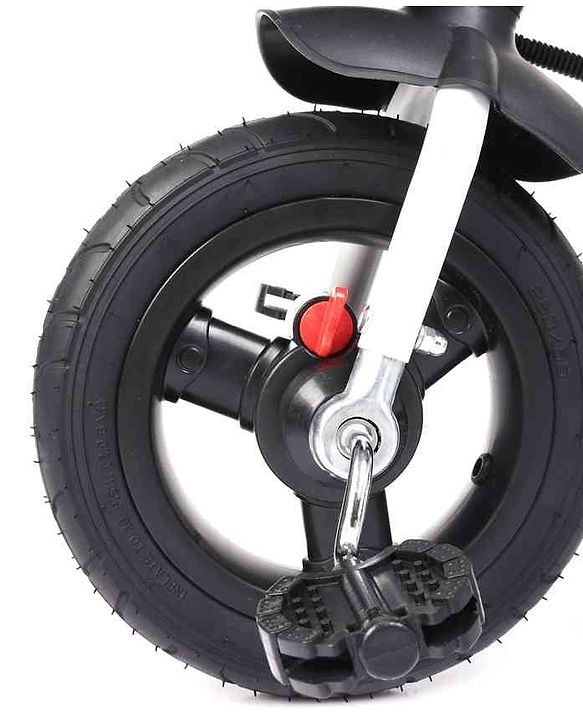 Babyhug Hermes Glider 5 in1 Multifunctional Kids Plug & Play Trike|360° Rotatable Seat|Rubber Wheels with Brakes|Parental Handle with Canopy |Safety Harness|Storage Basket for Boys & Girls-Red