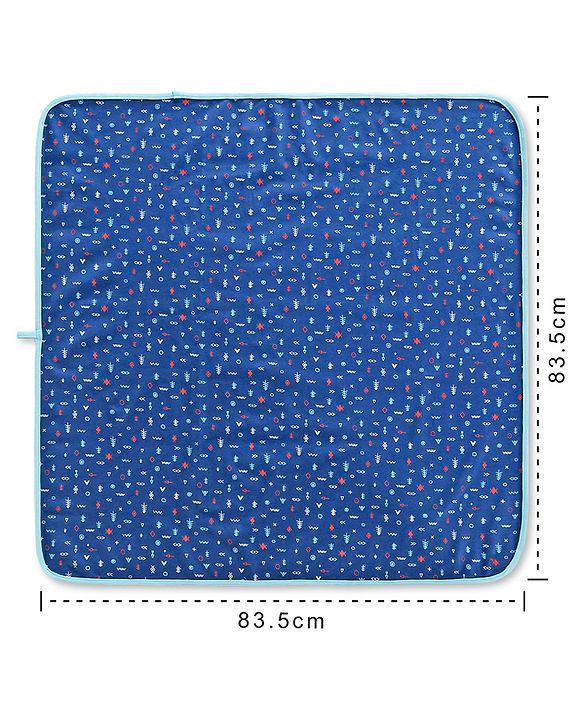 Babyhug Cotton Diaper Changing Mat and Bed Protector - Navy Blue