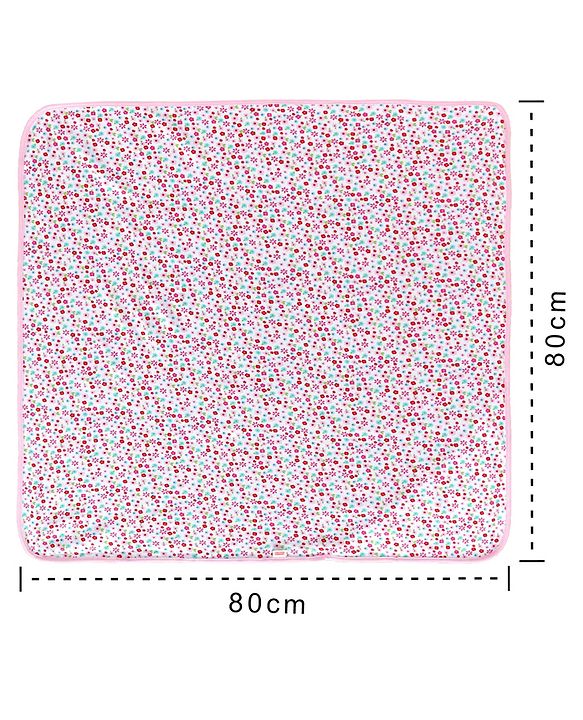 Babyhug 100% Cotton Hooded Wrapper Floral Print - Pink