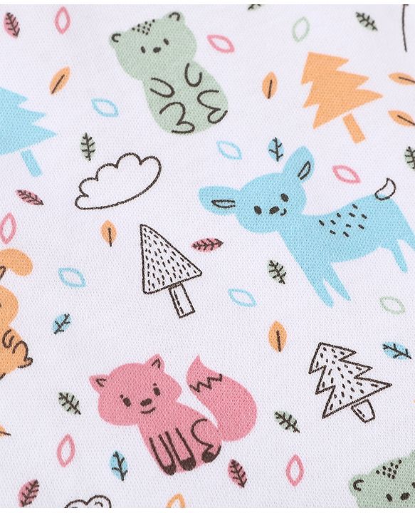 Babyhug Cotton Swaddle Wrapper Animal Print - Green