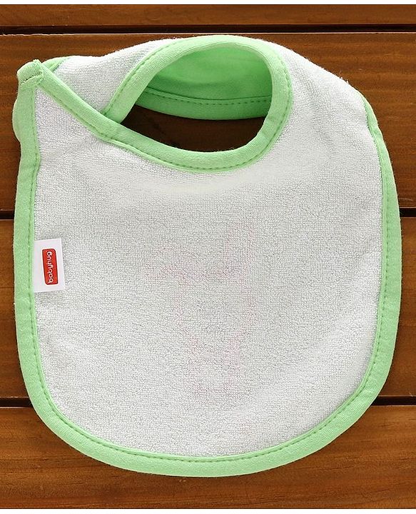 Babyhug Cotton Bibs Animal Embroidery Set of 3 - Green & White