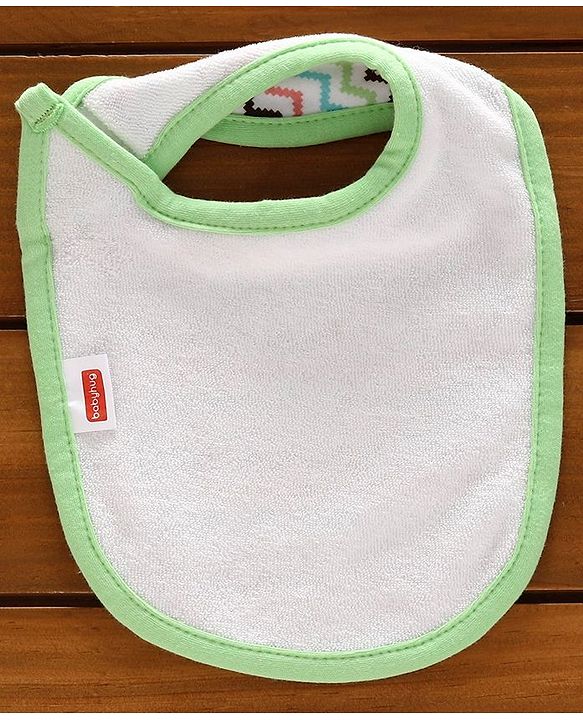 Babyhug Cotton Bibs Animal Embroidery Set of 3 - Green & White