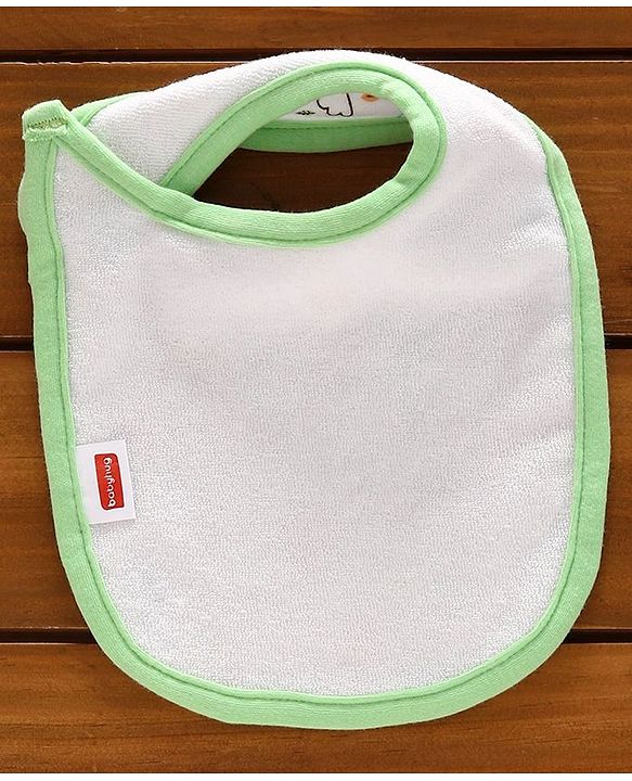 Babyhug Cotton Bibs Animal Embroidery Set of 3 - Green & White