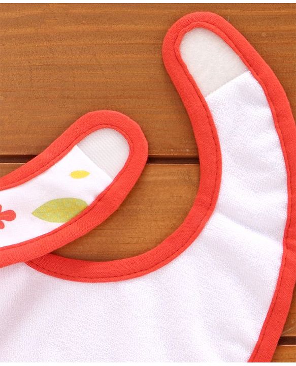 Babyhug Cotton Bibs Triangle Print Set of 3 - White