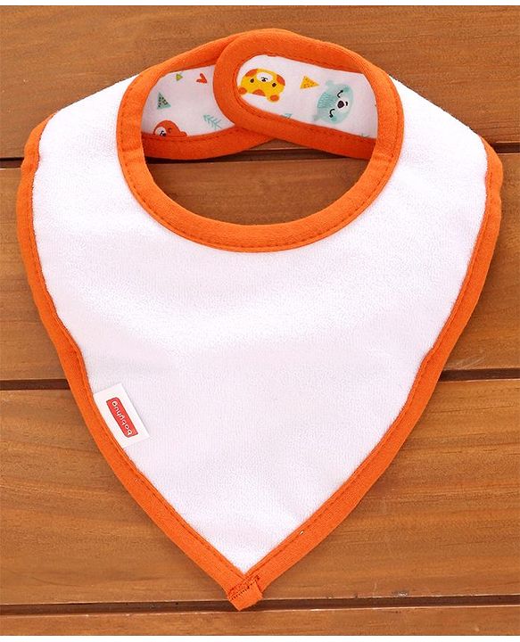 Babyhug Cotton Bibs Triangle Print Set of 3 - White