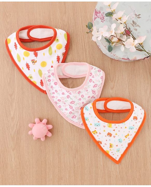 Babyhug Cotton Bibs Set of 3 - Multicolor