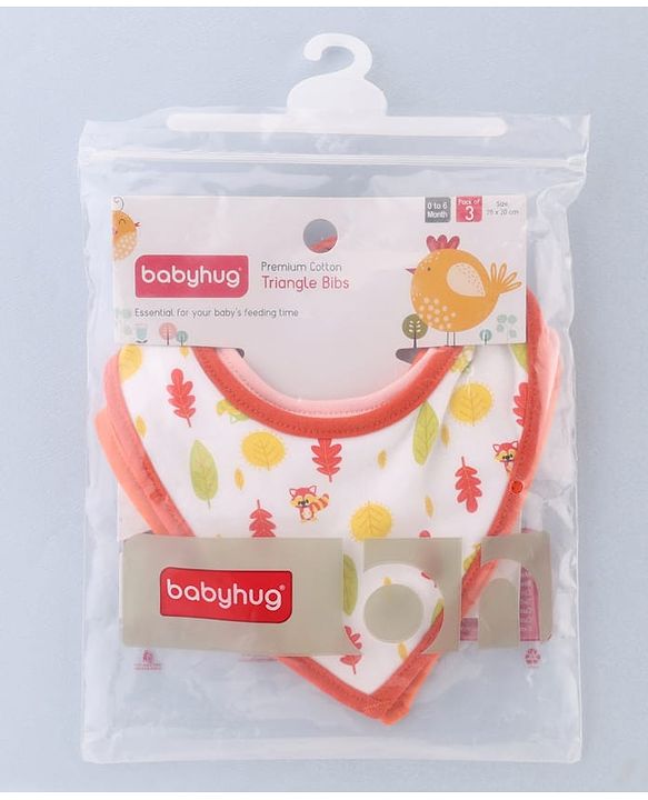 Babyhug Cotton Bibs Set of 3 - Multicolor
