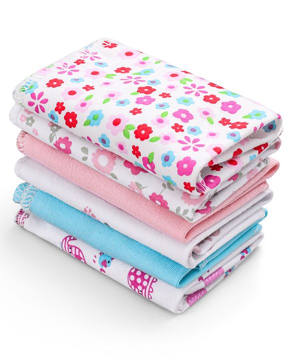 Babyhug 100% Cotton Wash Cloth Pack of 6 - Multicolor