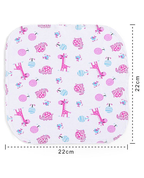 Babyhug 100% Cotton Wash Cloth Pack of 6 - Multicolor