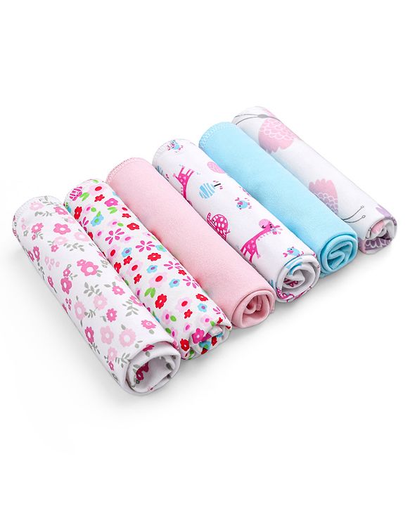 Babyhug 100% Cotton Wash Cloth Pack of 6 - Multicolor