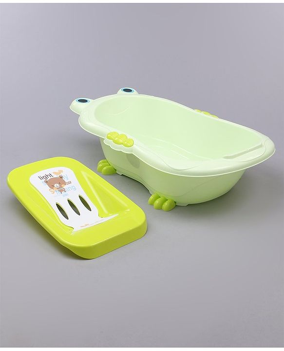 Babyhug Bath Tub With Bath Tray Animal Print - Yellow