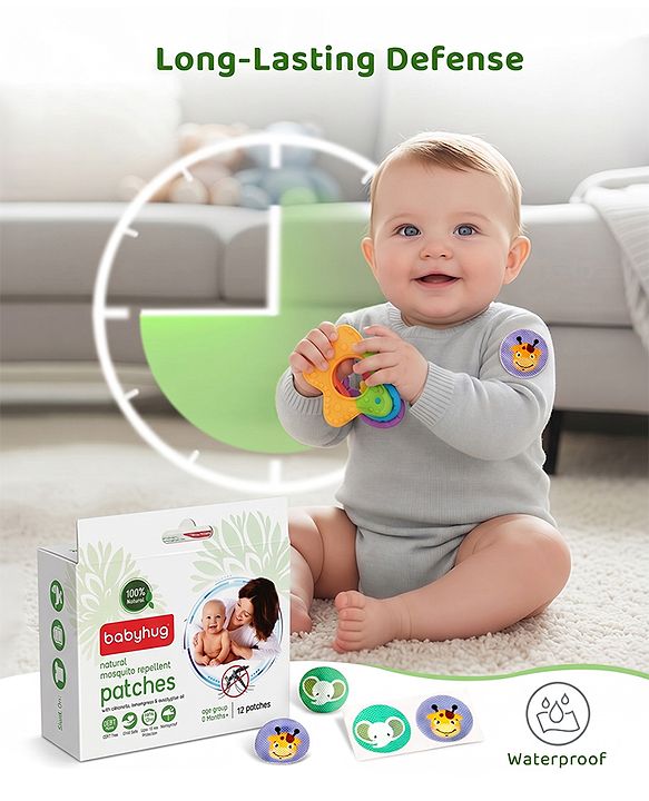 Babyhug Waterproof Natural Mosquito Repellent Patches - 12 Pieces