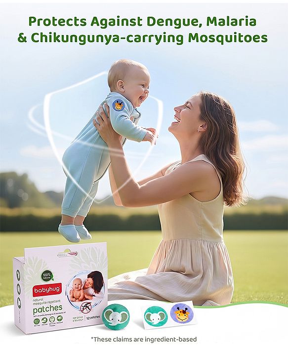 Babyhug Waterproof Natural Mosquito Repellent Patches - 12 Pieces