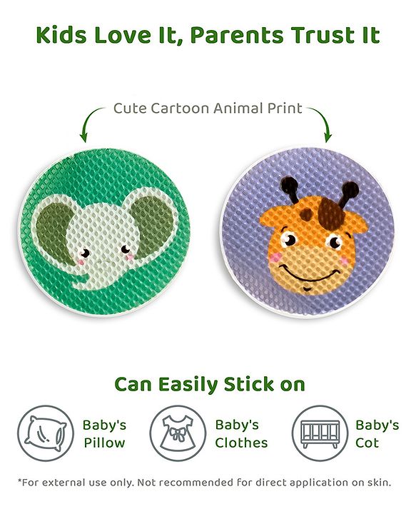 Babyhug Waterproof Natural Mosquito Repellent Patches - 12 Pieces