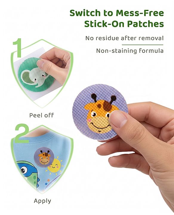 Babyhug Waterproof Natural Mosquito Repellent Patches - 12 Pieces