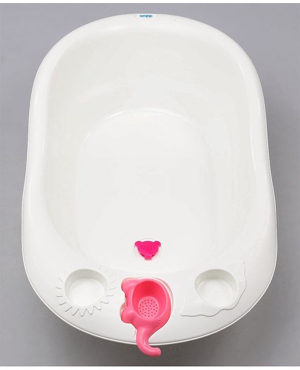 Babyhug Large Size Bath Tub With Bath Sling Bear Print - (Colour May Vary)
