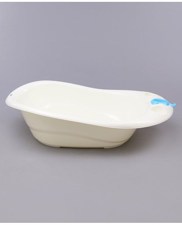 Babyhug Large Size Bath Tub With Bath Sling Bear Print - Blue (Color May Vary)