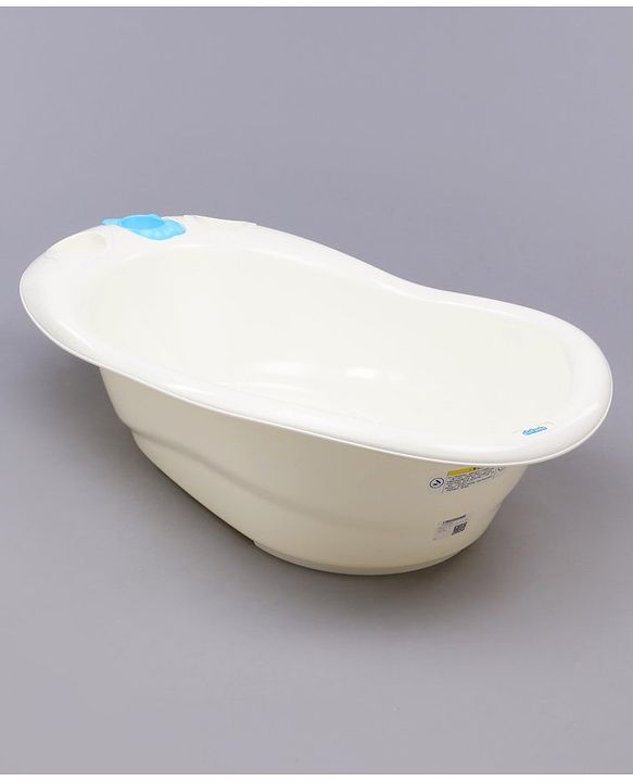 Babyhug Large Size Bath Tub With Bath Sling Bear Print - Blue (Color May Vary)