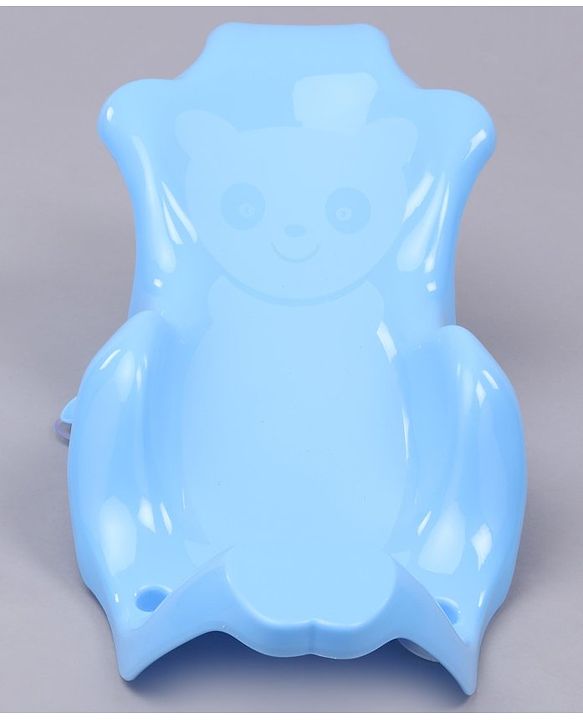 Babyhug Large Size Bath Tub With Bath Sling Bear Print - Blue (Color May Vary)