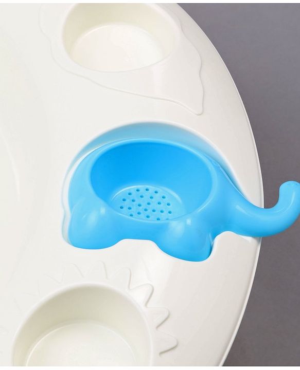 Babyhug Large Size Bath Tub With Bath Sling Bear Print - Blue (Color May Vary)